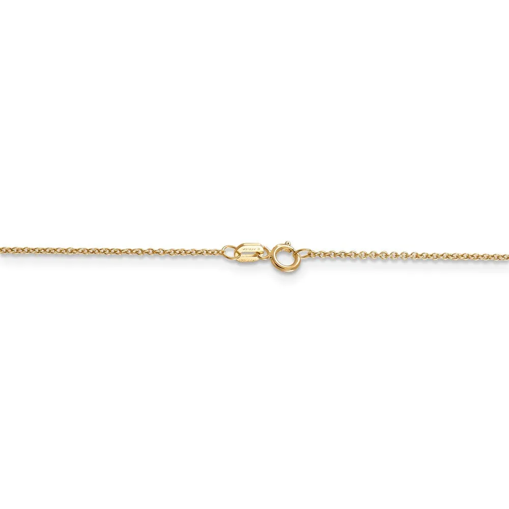 14k Yellow Gold, Alumni Small Elongated Number 53 Necklace