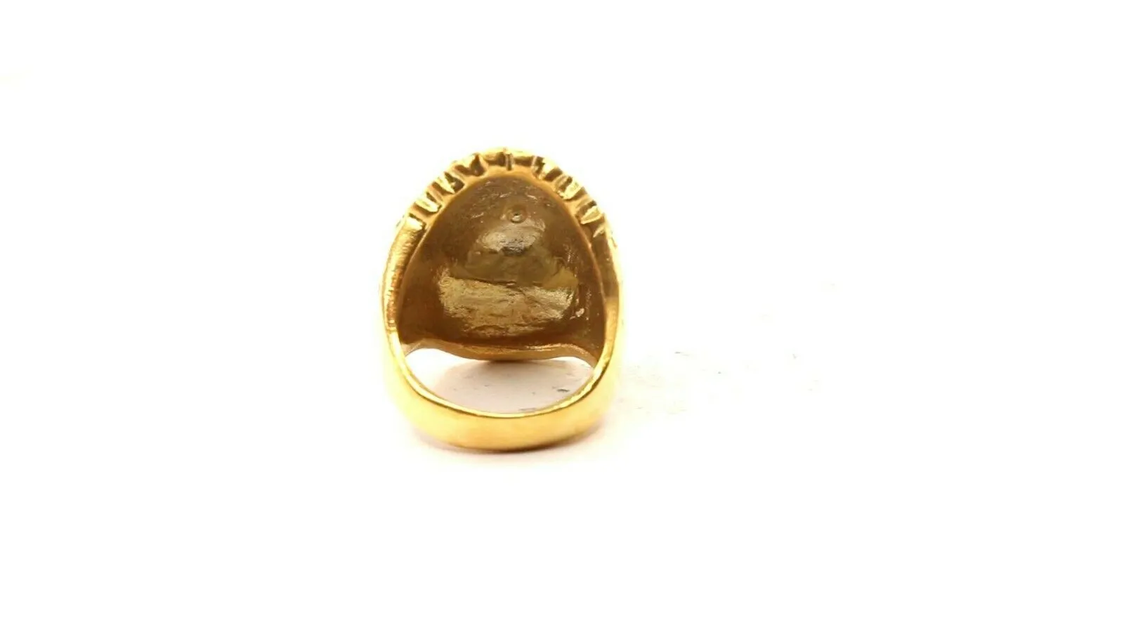 22k Ring Solid Gold ELEGANT Charm Chief Native Indian Ring RESIZABLE r2035mon