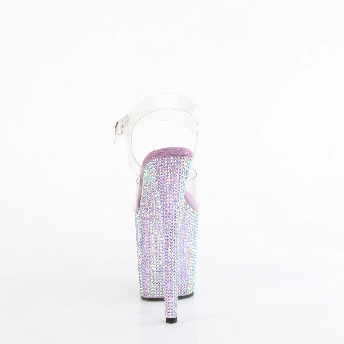 8 Inch Heel BEJEWELED-808RRS Clear Lavender Rhinestone