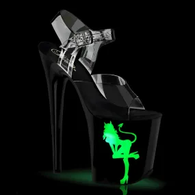 8 Inch Heel FLAMINGO-808NLDG Light-Up Devil Girl