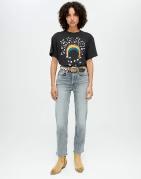 90s Easy Rainbow Tee - Washed Black