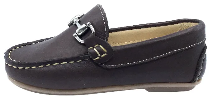 Andanines Boy's Chain Loafers, Moro Brown