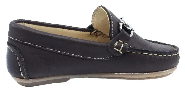 Andanines Boy's Chain Loafers, Moro Brown