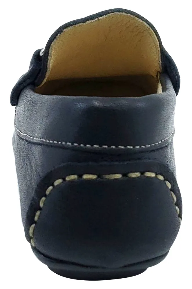 Andanines Boy's Chain Loafers, Nuit Navy Blue Black Outsole