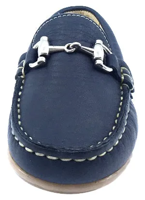 Andanines  Boy's Chain Loafers, Nuit Navy Blue