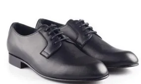 Beberlis Boys Black Leather Saul Classic Laces Dress Shoes