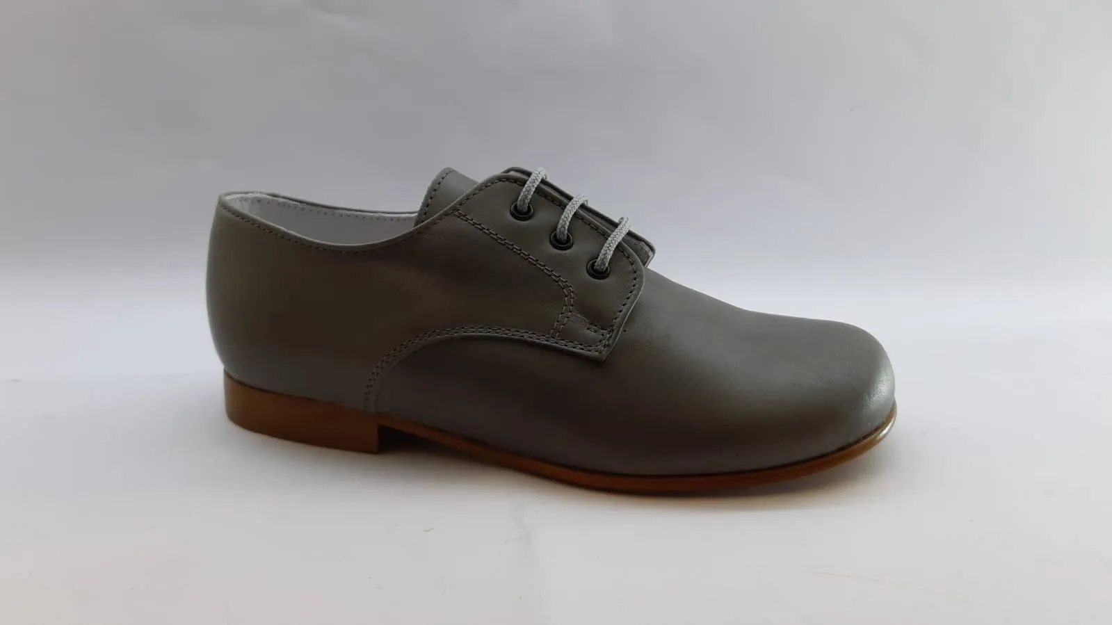 Beberlis Grey Leather  Oxford Dress Shoes