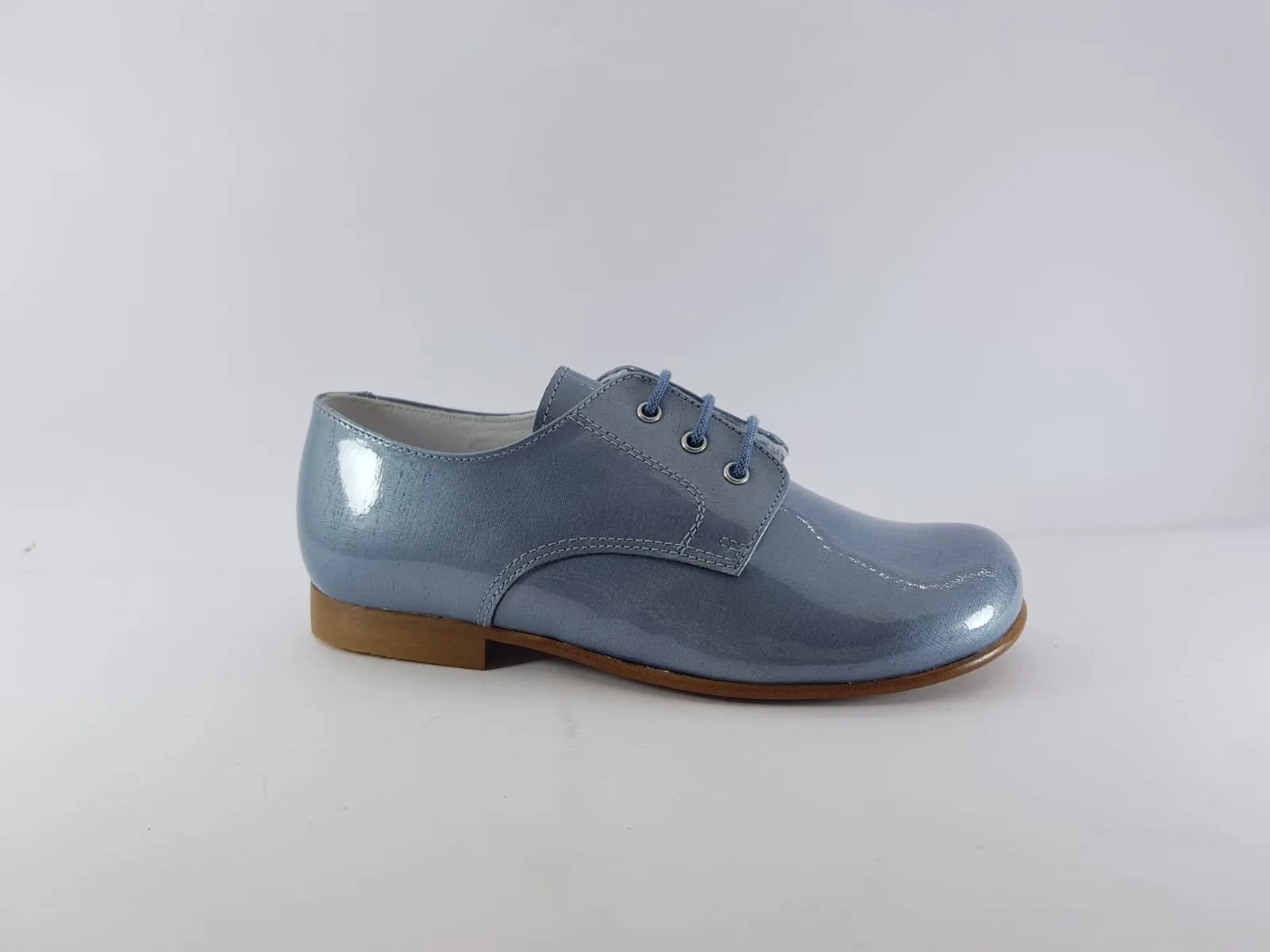 Beberlis Patent Blue Design Oxford Dress Shoes