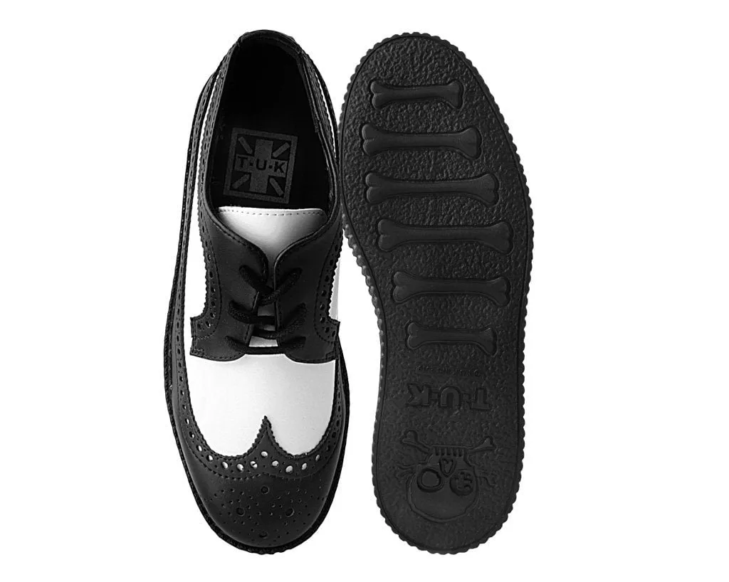 Black & White Wingtip TUKskin Viva Low Creeper