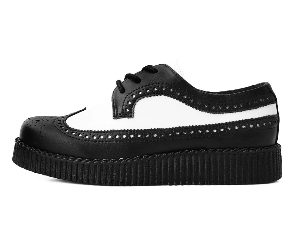 Black & White Wingtip TUKskin Viva Low Creeper