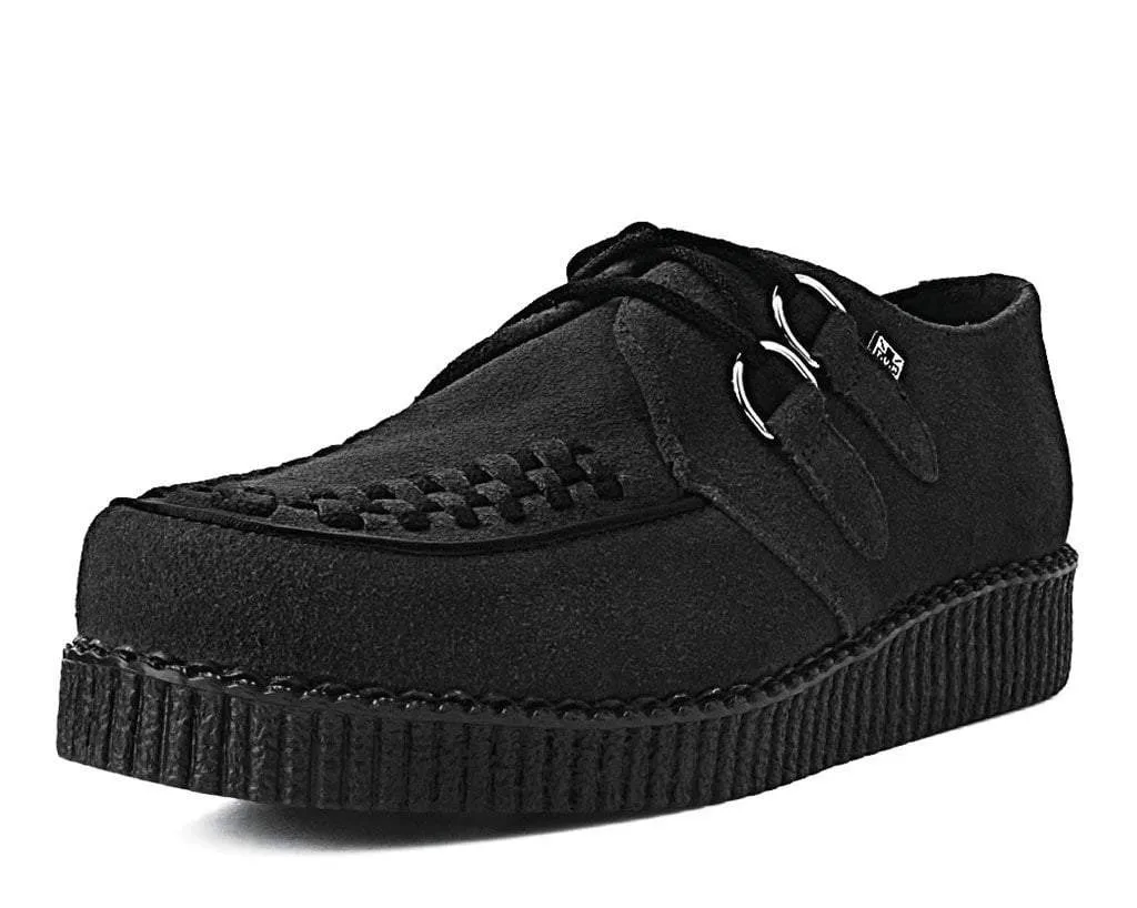 Black Faux Suede Viva Low Creeper