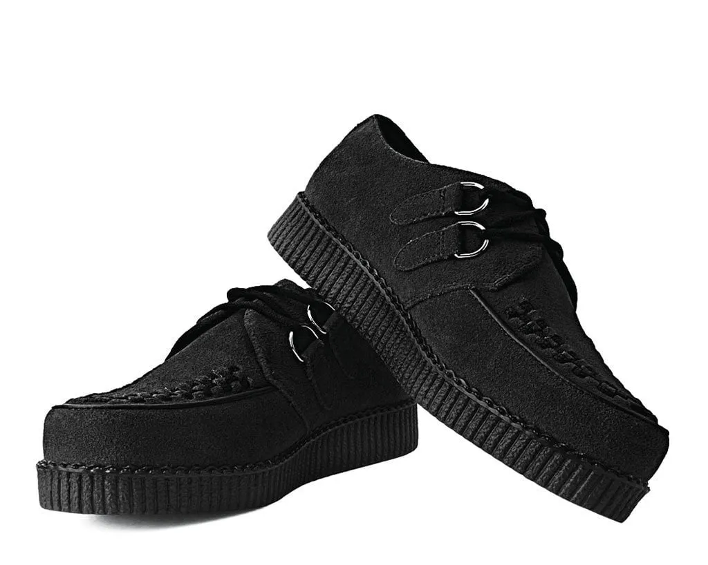 Black Faux Suede Viva Low Creeper