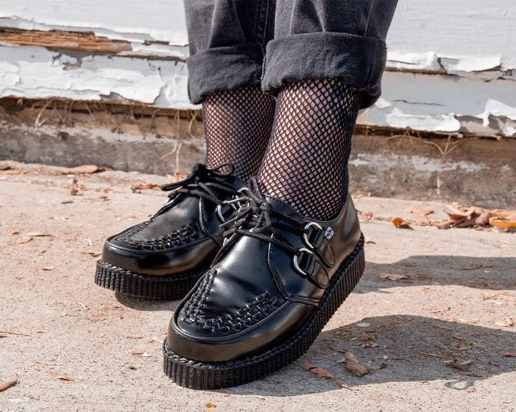 Black Leather Viva Low Creeper