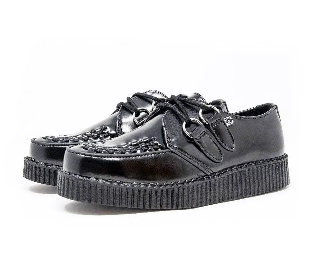 Black Leather Viva Low Creeper