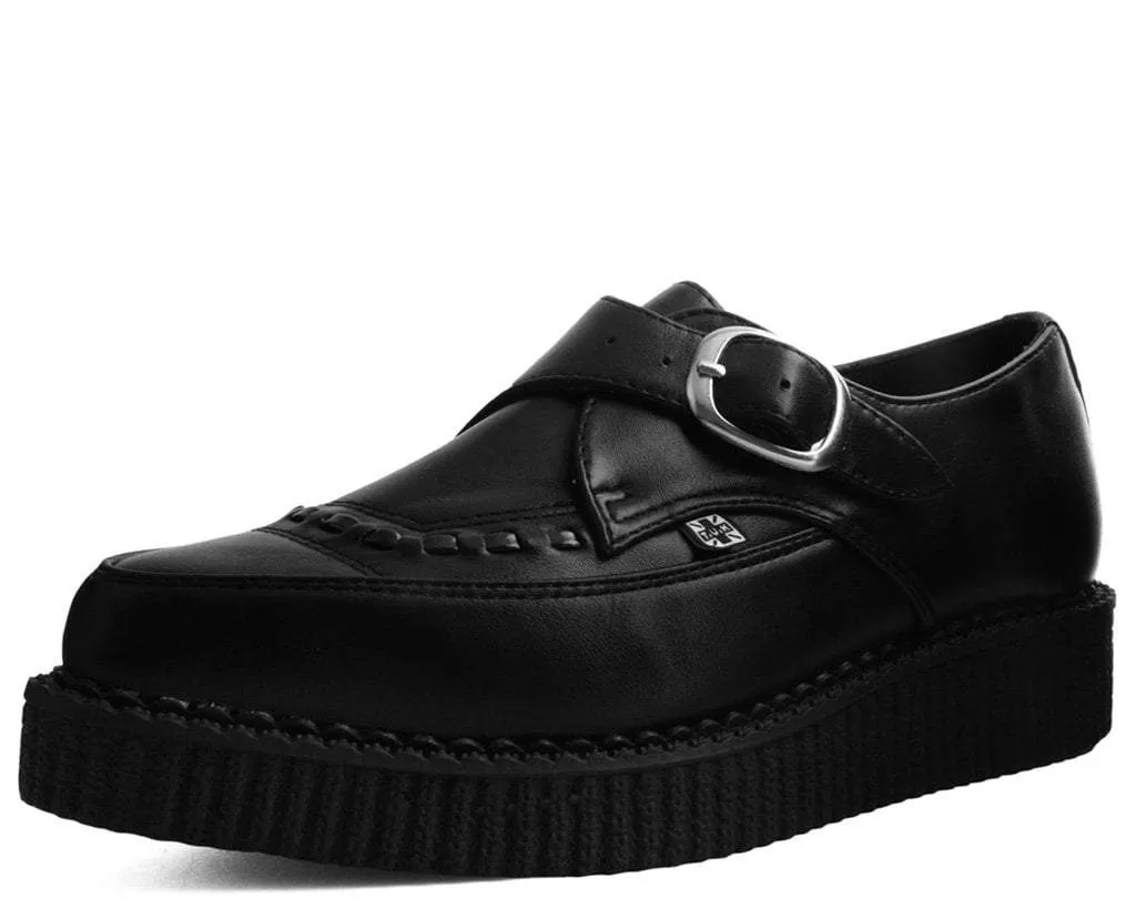 Black TUKskin Pointed Buckle Creeper