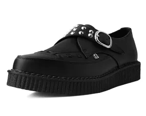 Black TUKskin Studded Buckle Pointed Creeper