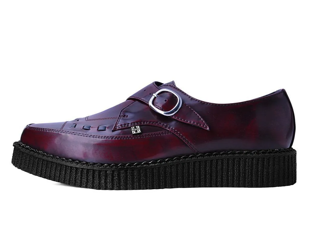 Burgundy Rub Off TUKskin Monk Buckle Creeper