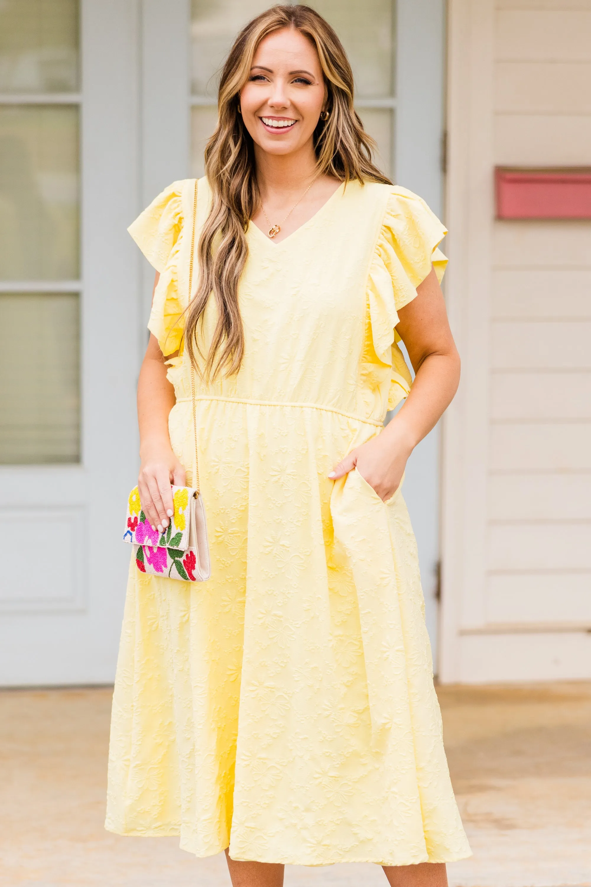 Busy Lizzy Dress, Lemon