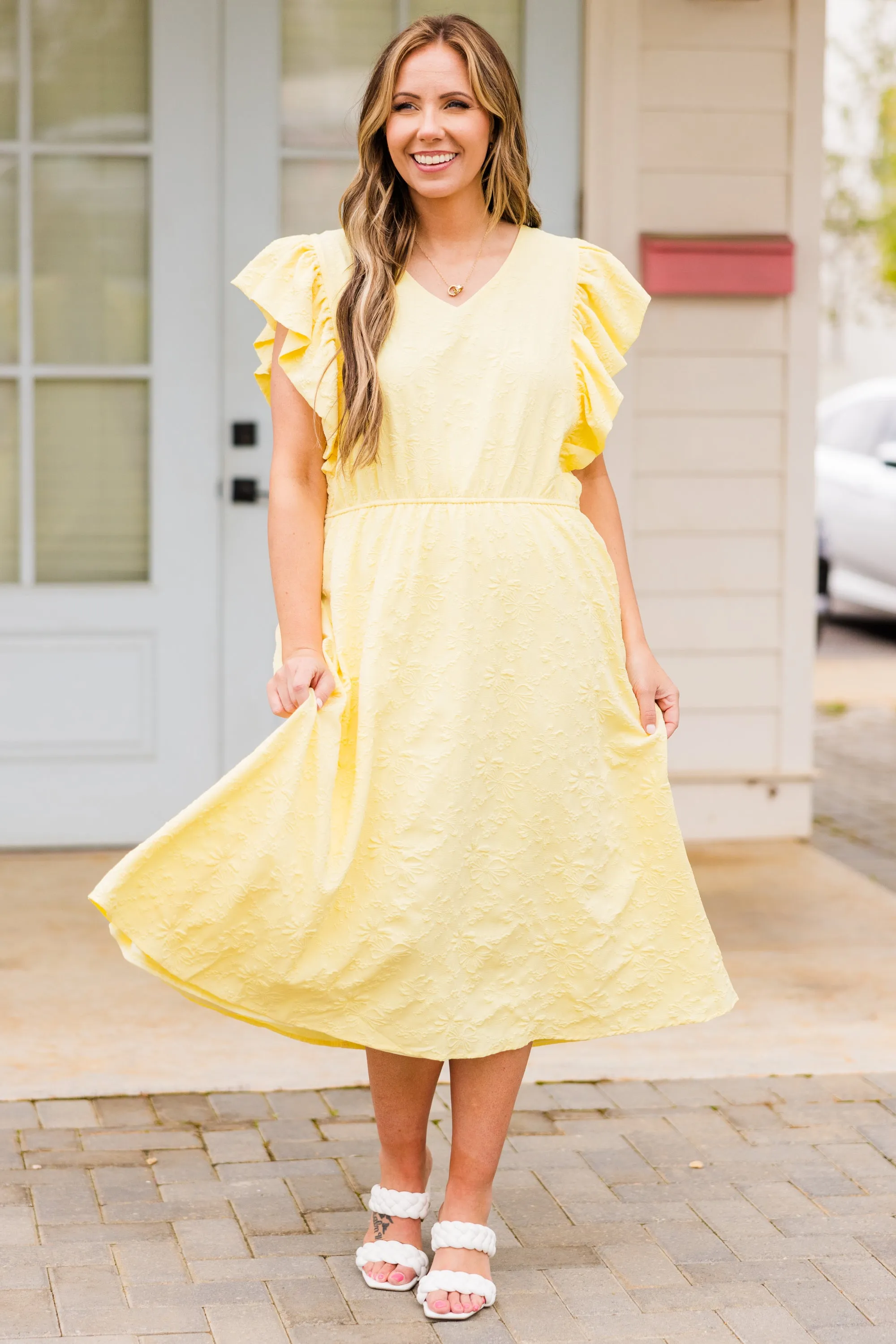 Busy Lizzy Dress, Lemon