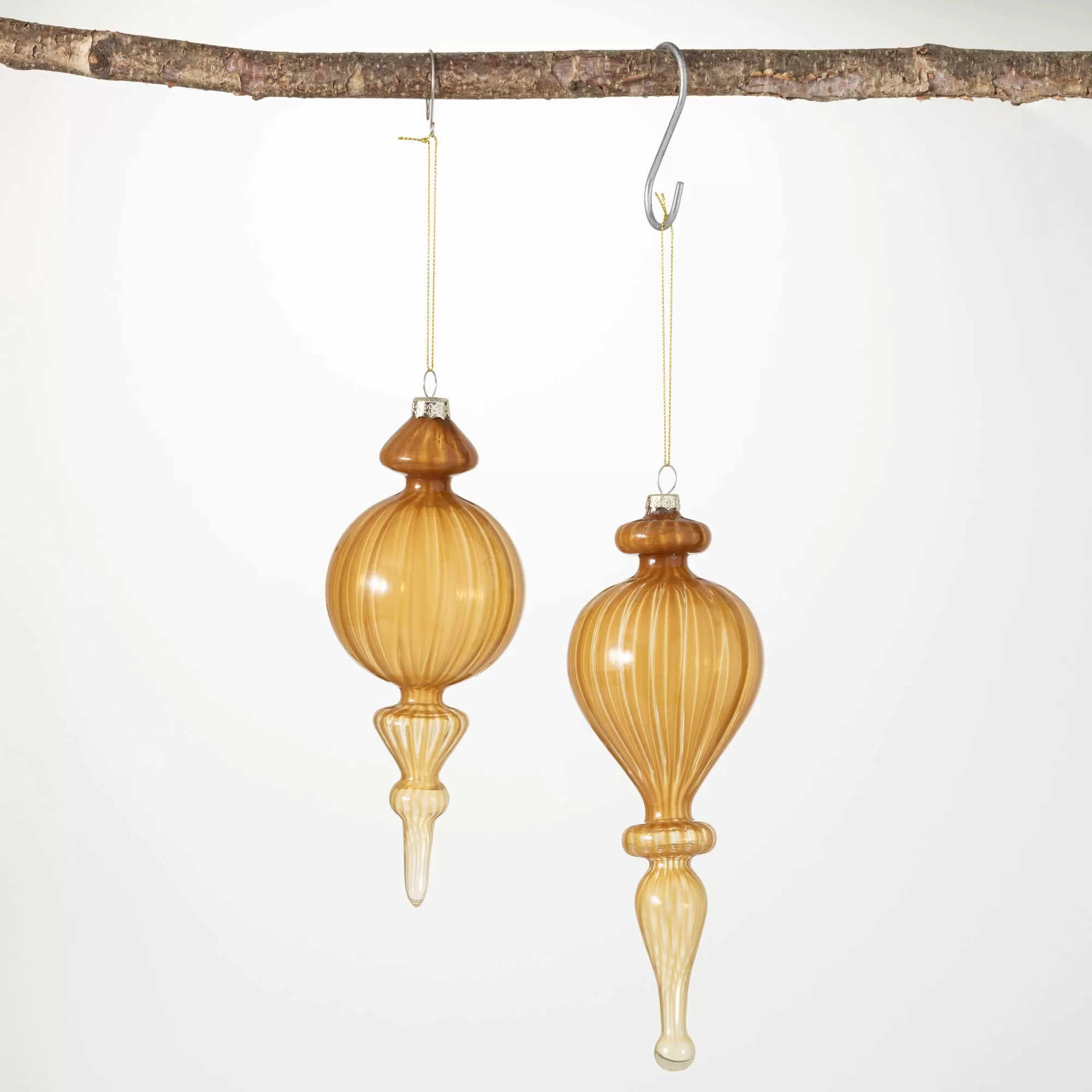 Butterscotch Finial Ornaments