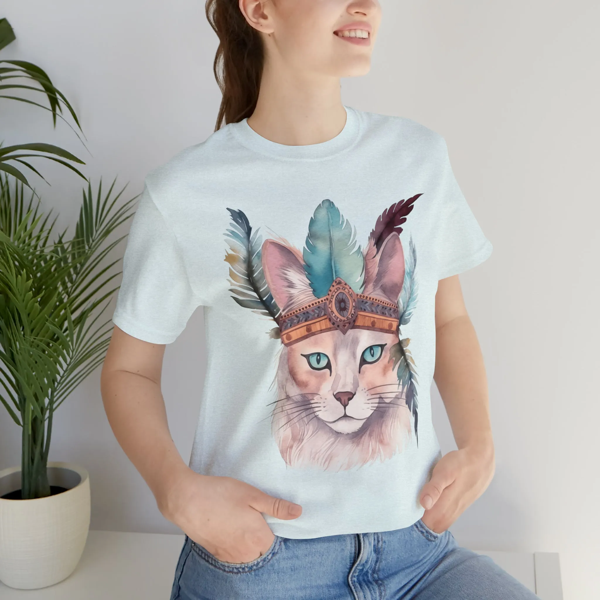 Cat Native American Art T-Shirt