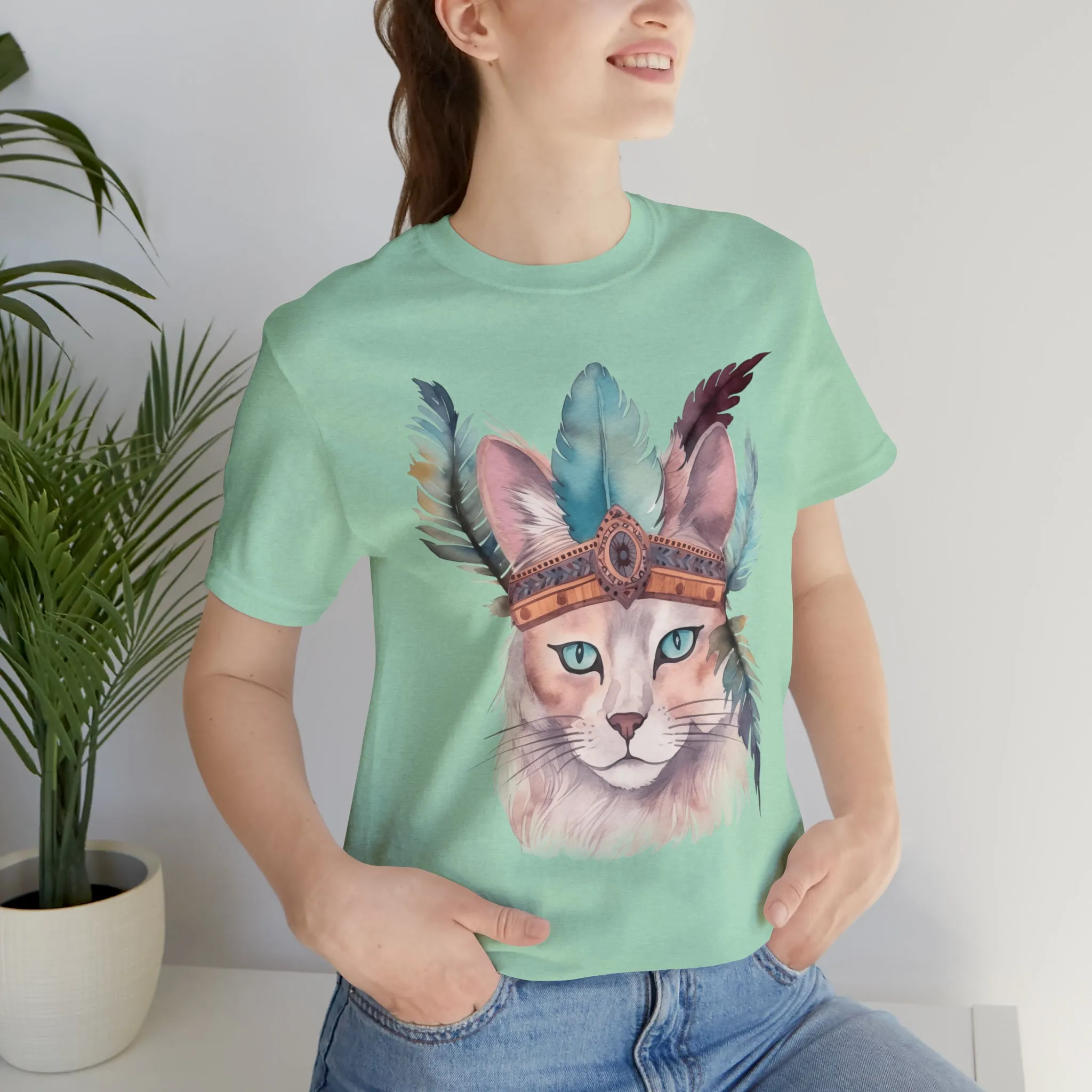 Cat Native American Art T-Shirt