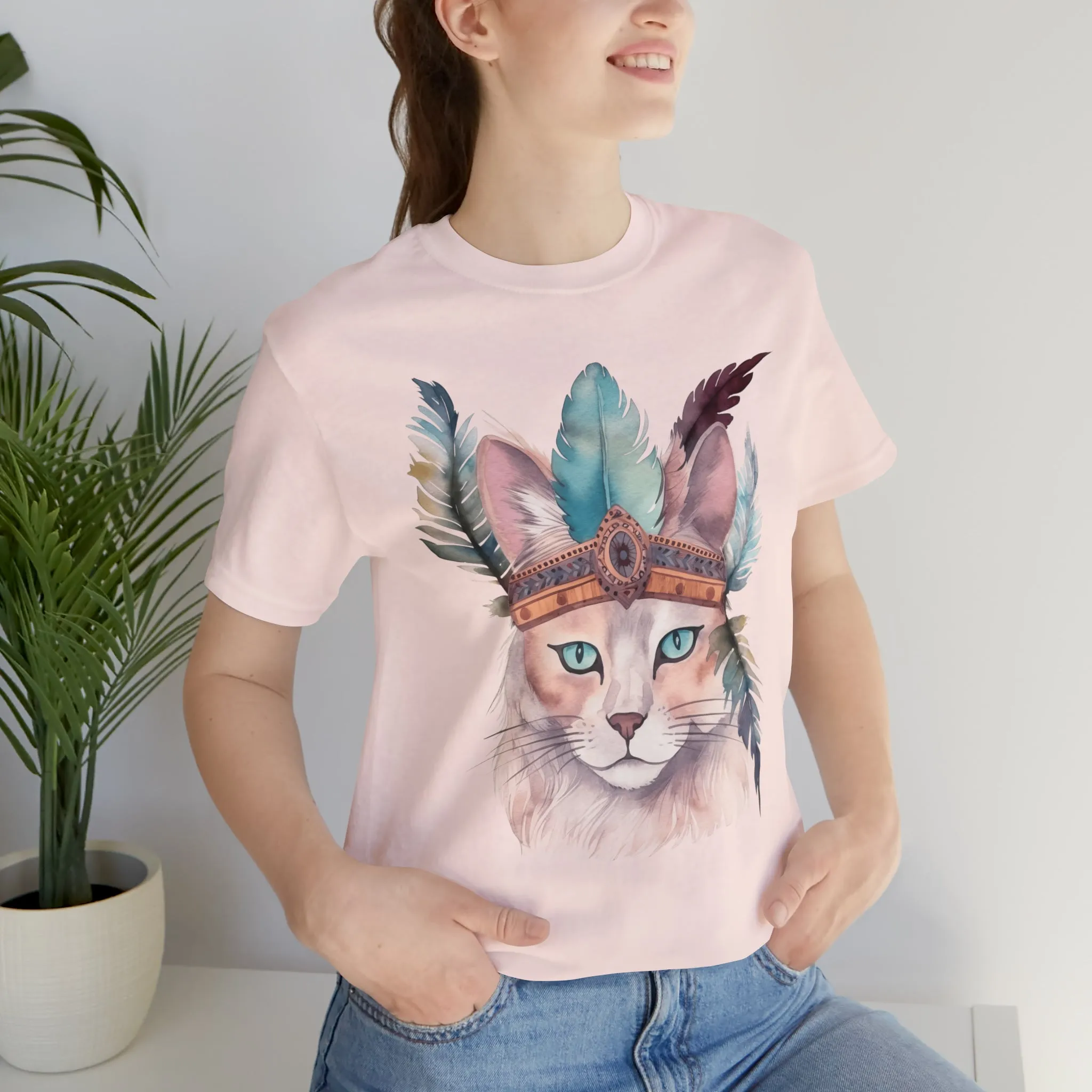 Cat Native American Art T-Shirt