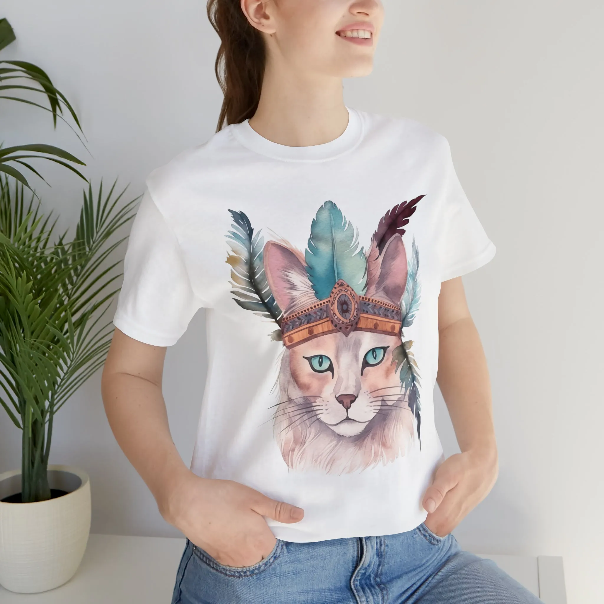 Cat Native American Art T-Shirt