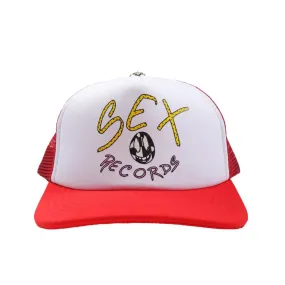 Chrome Hearts Matty Boy Sex Records Logo Trucker Hat Red/White