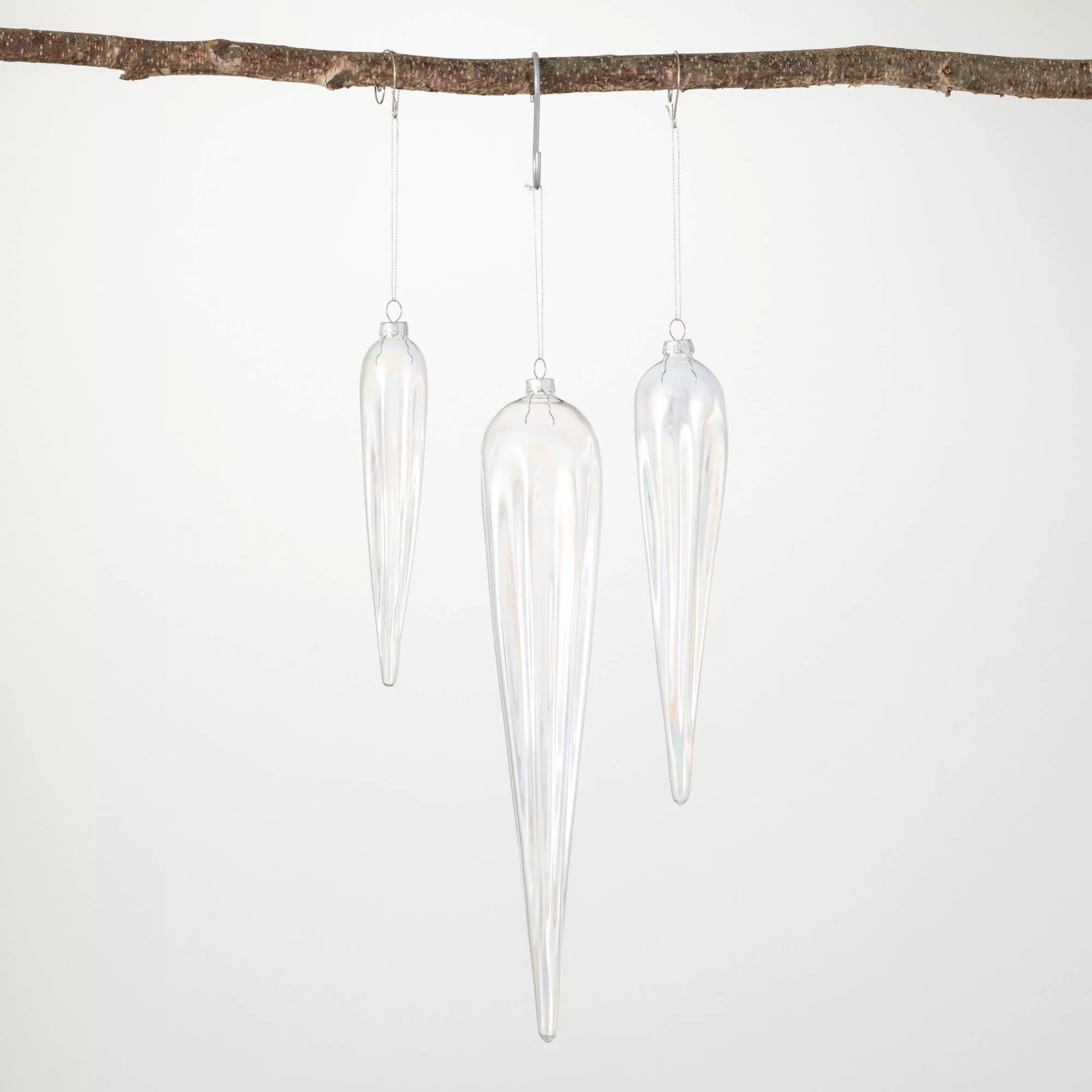 Clear Glass Icicle Ornaments 3