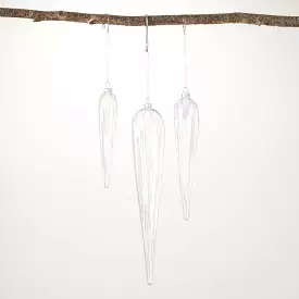 Clear Glass Icicle Ornaments 3