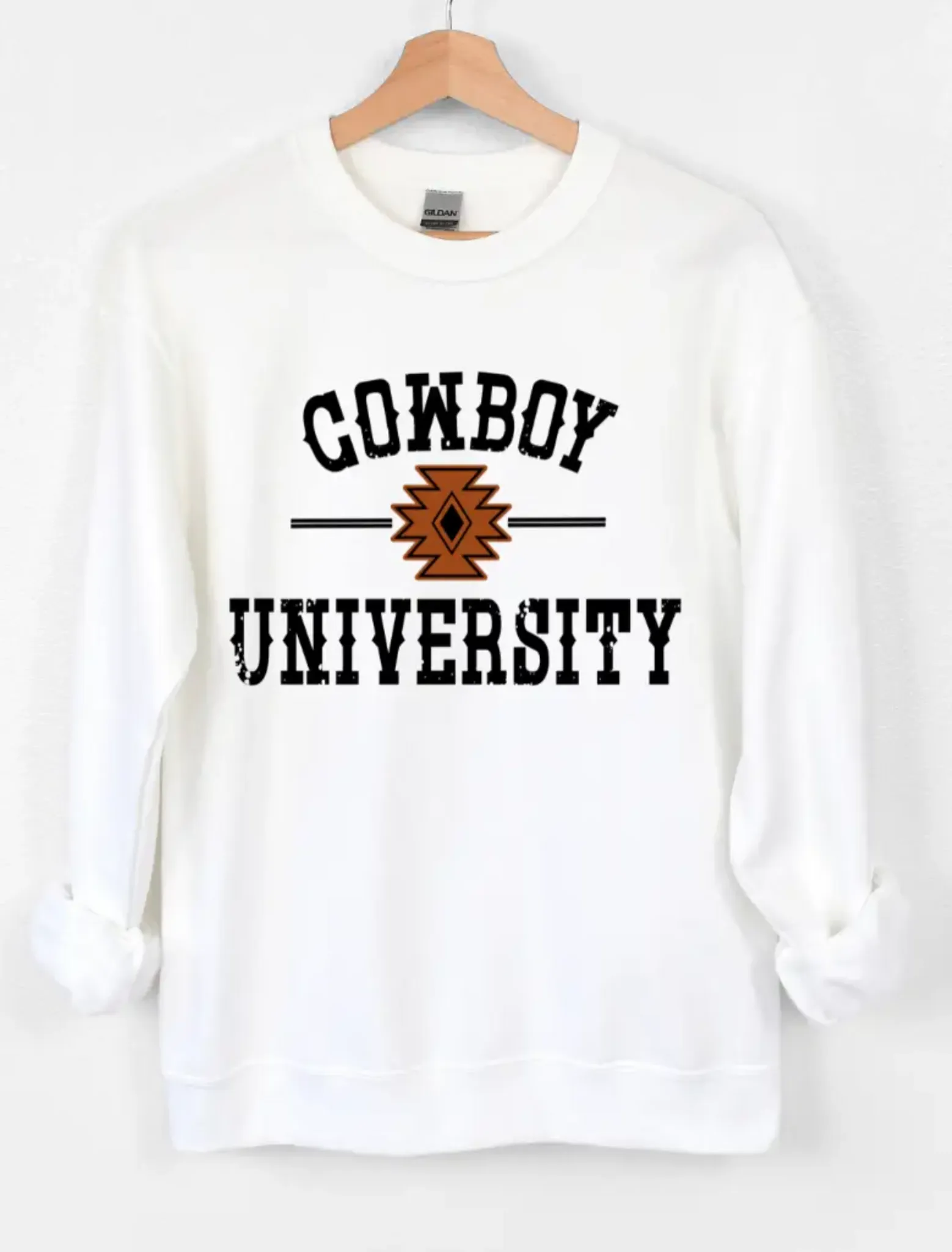 Cowboy University Crewneck White