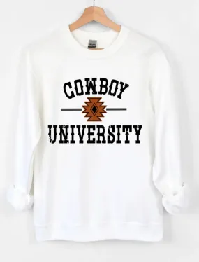 Cowboy University Crewneck White