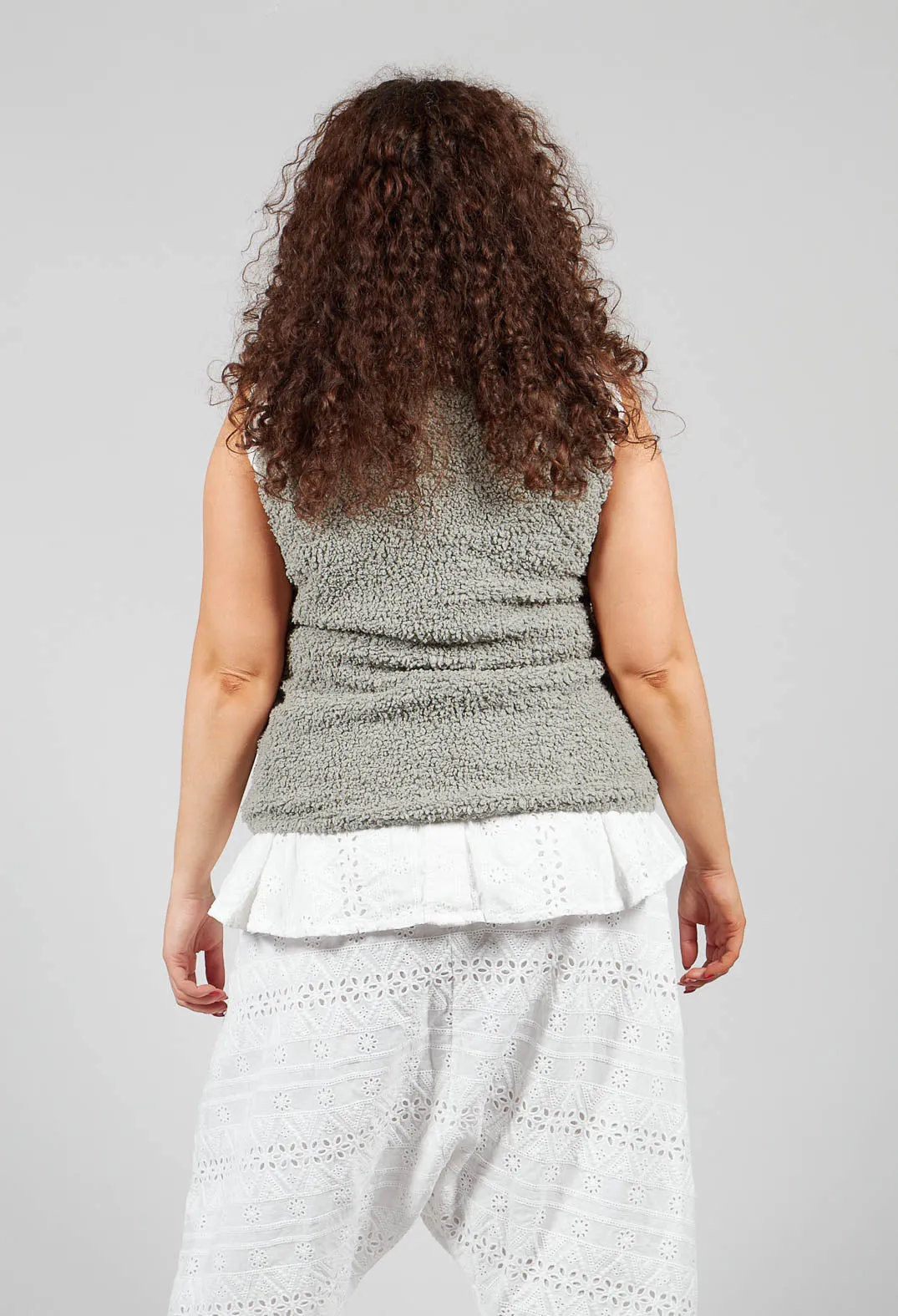 Detailaiv Teddybear Vest Top in Sage