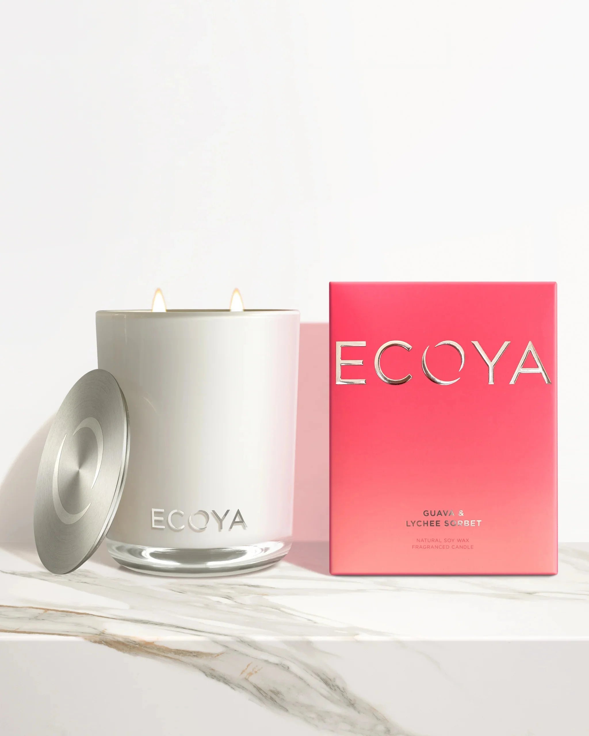 Ecoya Guava & Lychee Sorbet Deluxe Madison Candle 830g