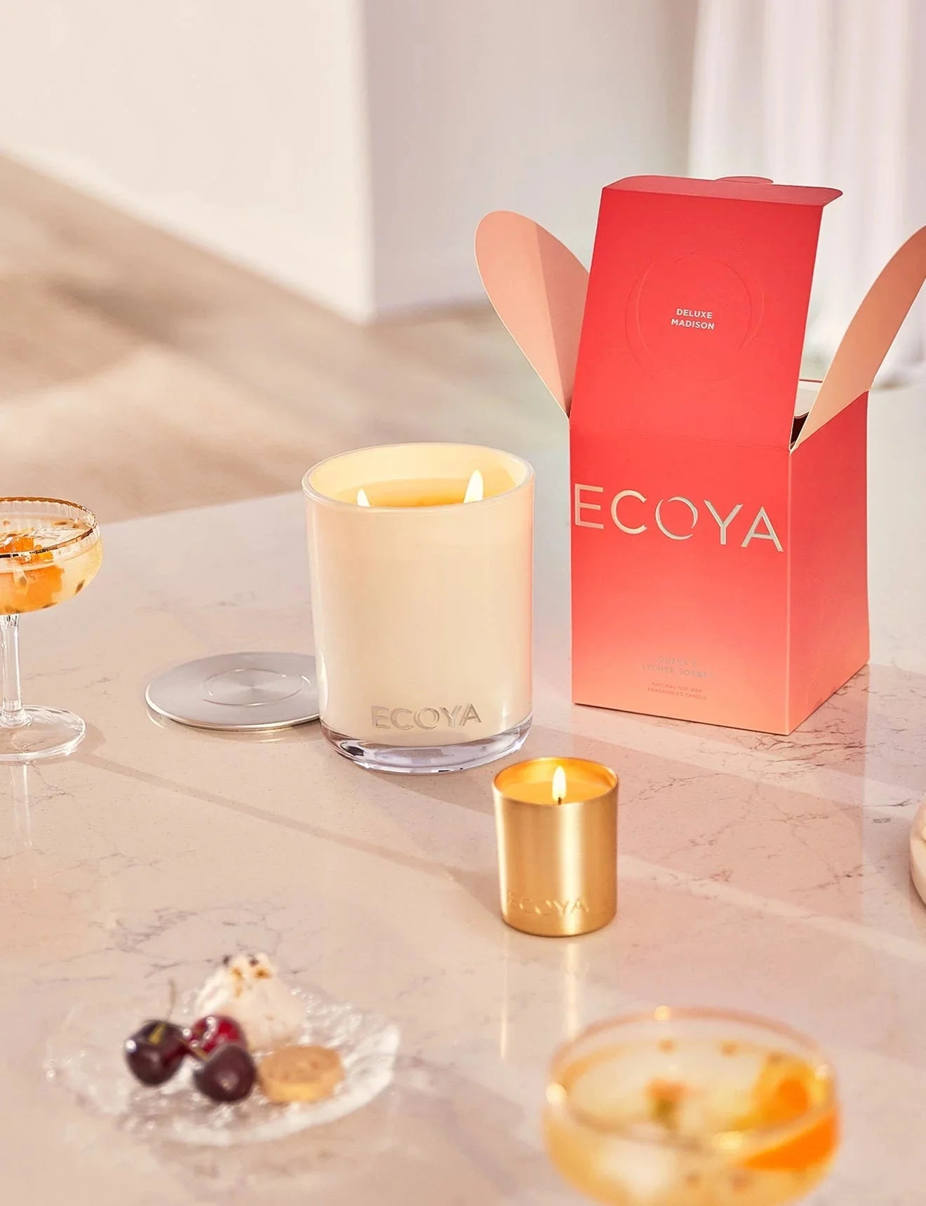 Ecoya Guava & Lychee Sorbet Deluxe Madison Candle 830g