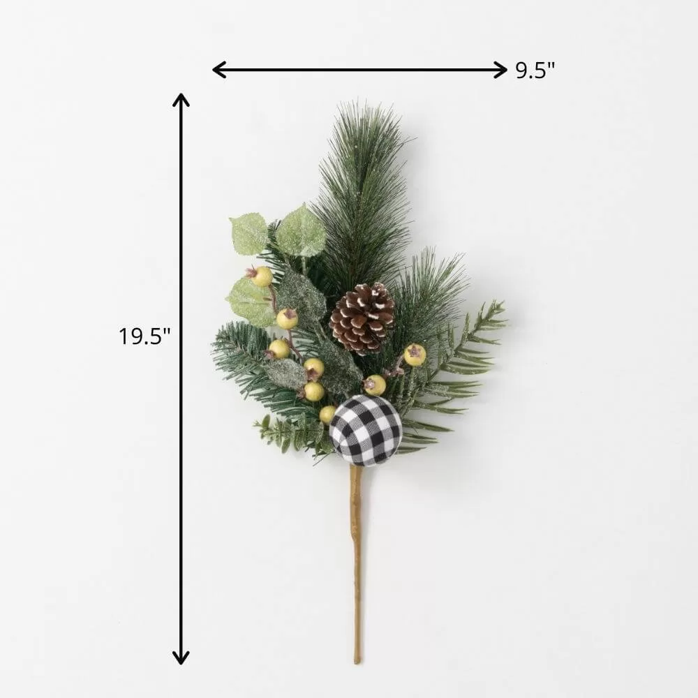 Flocked Pine Plaid Pick