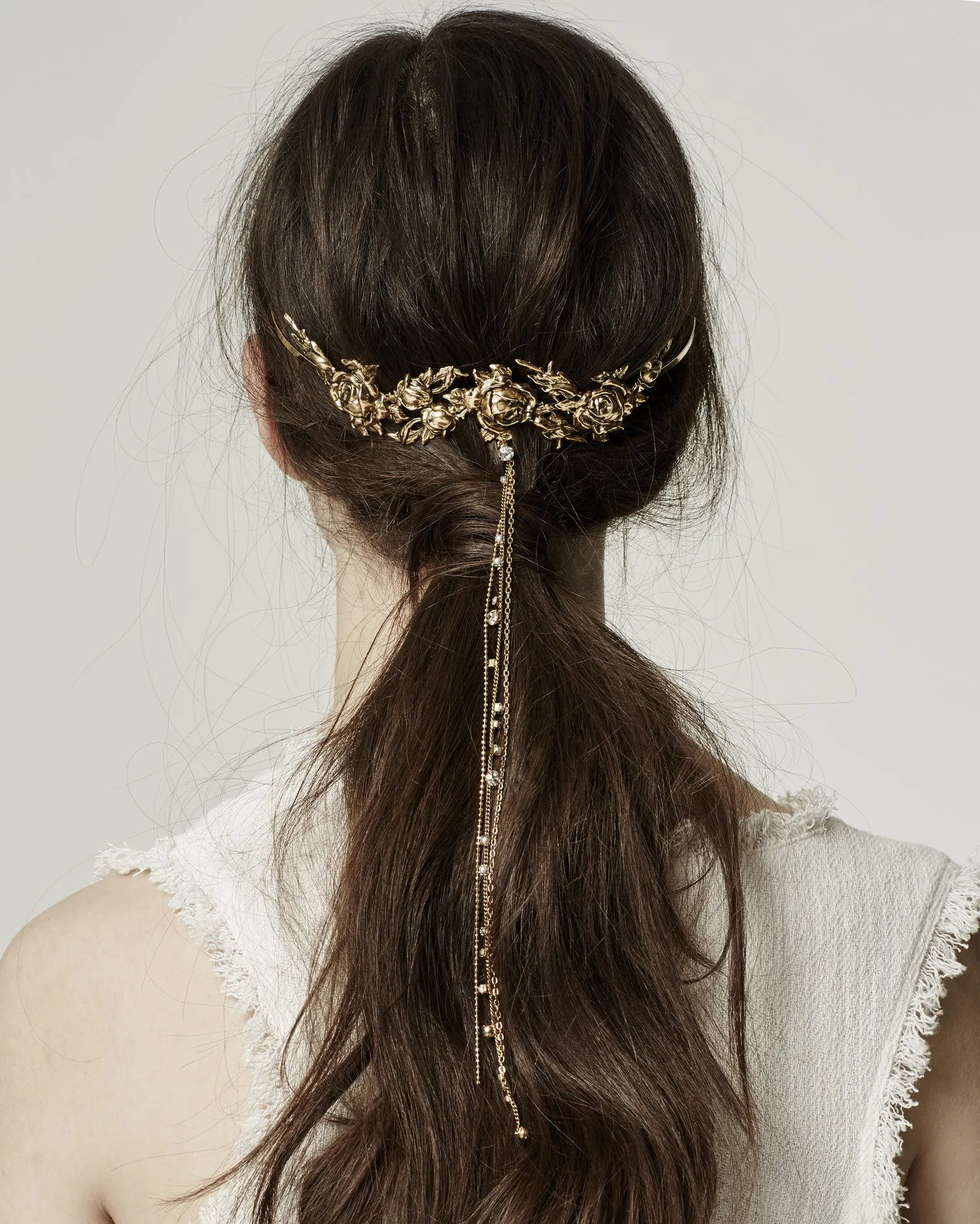 Flora Metal Headband, Gold