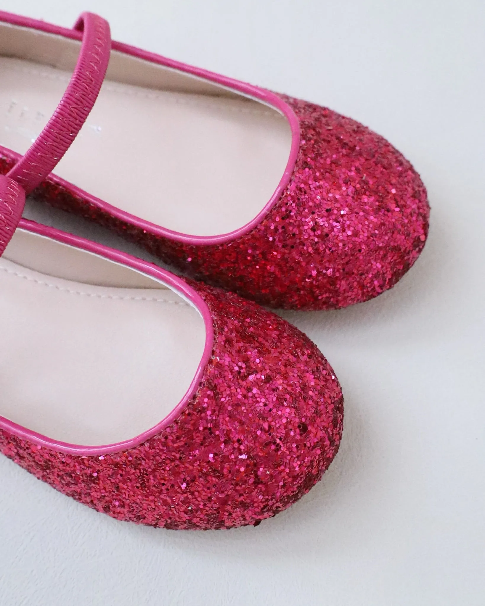 Fuchsia Rock Glitter Mary Jane Ballet Flats