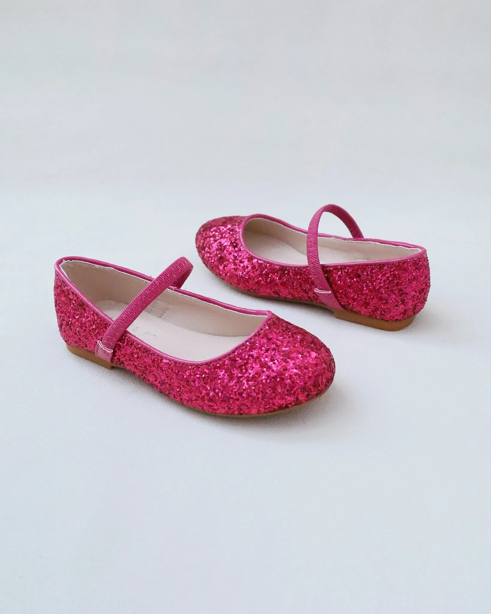 Fuchsia Rock Glitter Mary Jane Ballet Flats