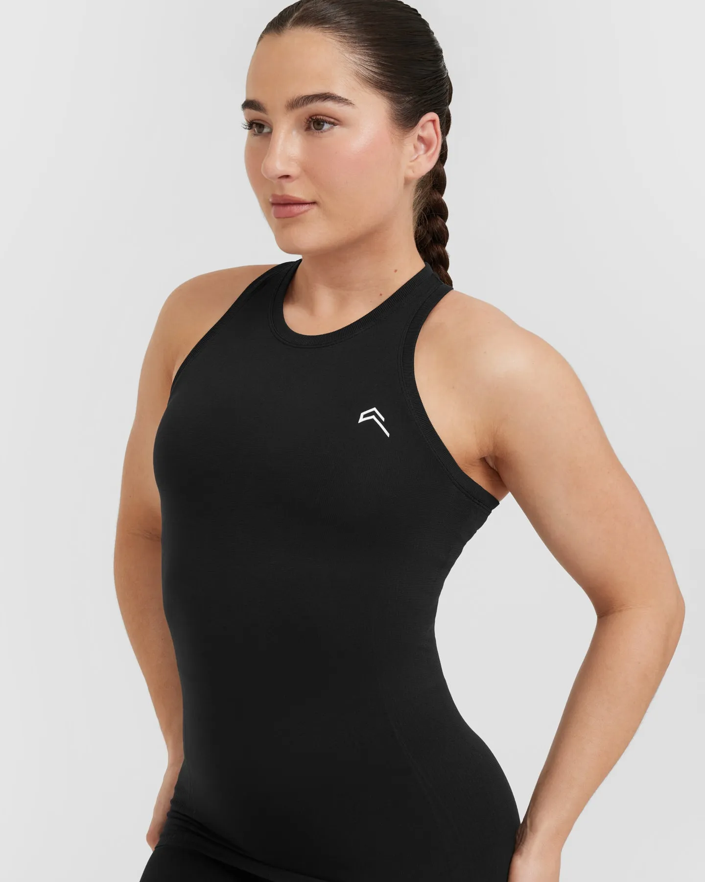 Go To Seamless Fitted High Neck Vest | Black