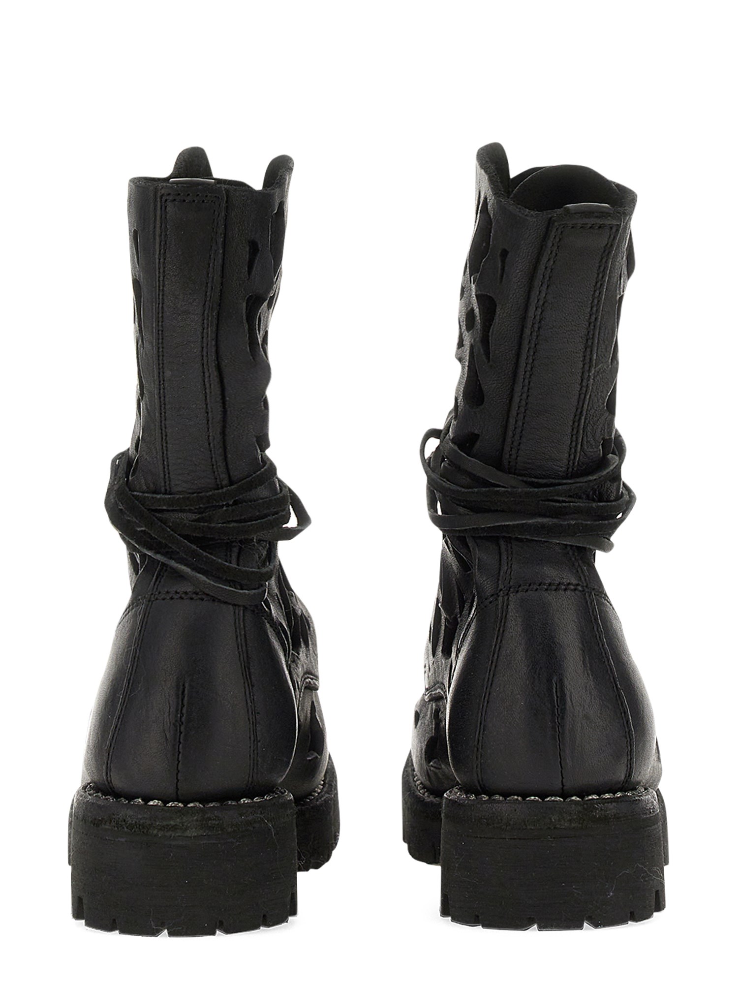 GUIDI    LEATHER ANKLE BOOT WITH CUT OUT DETAILS