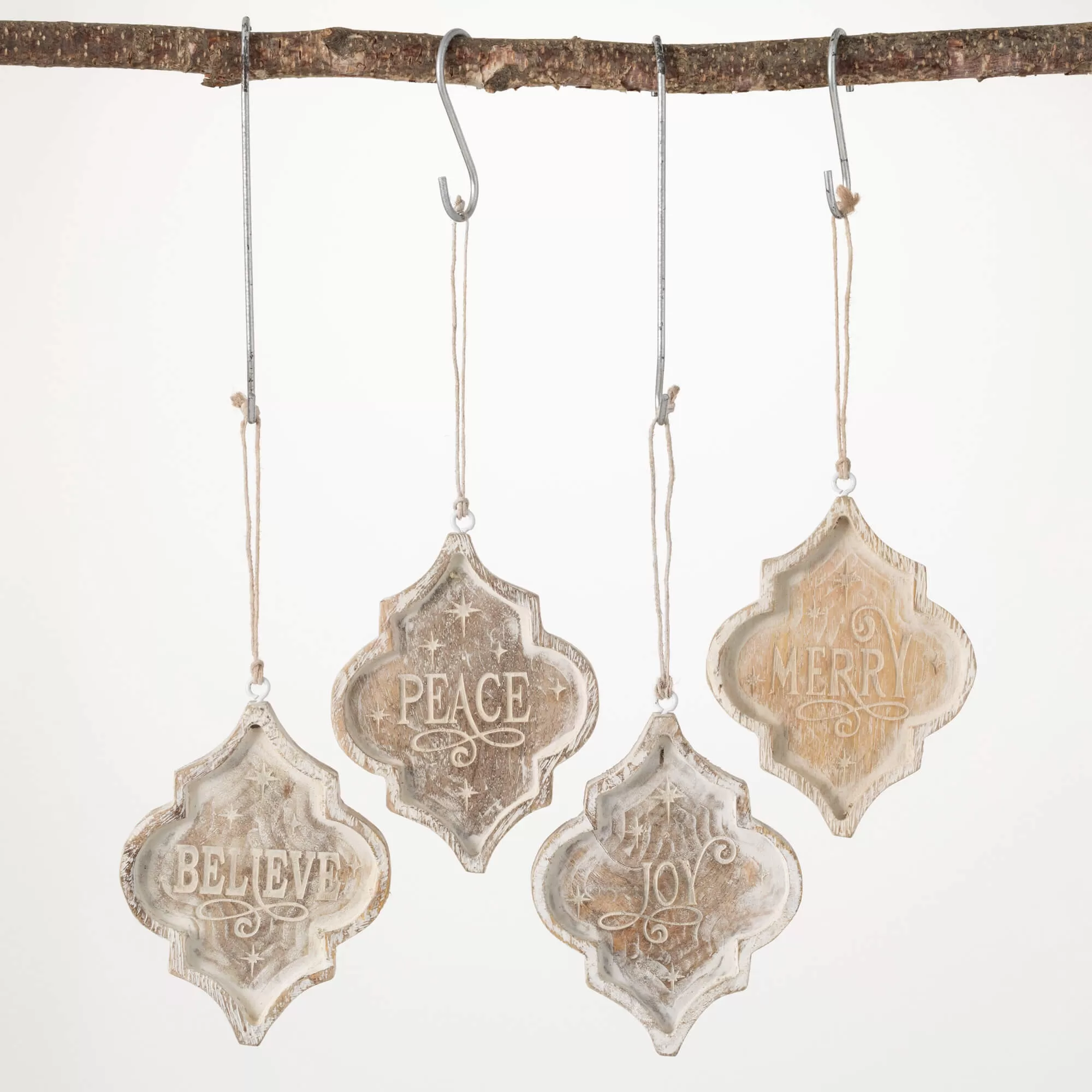 Holiday Text Wood Ornaments 4