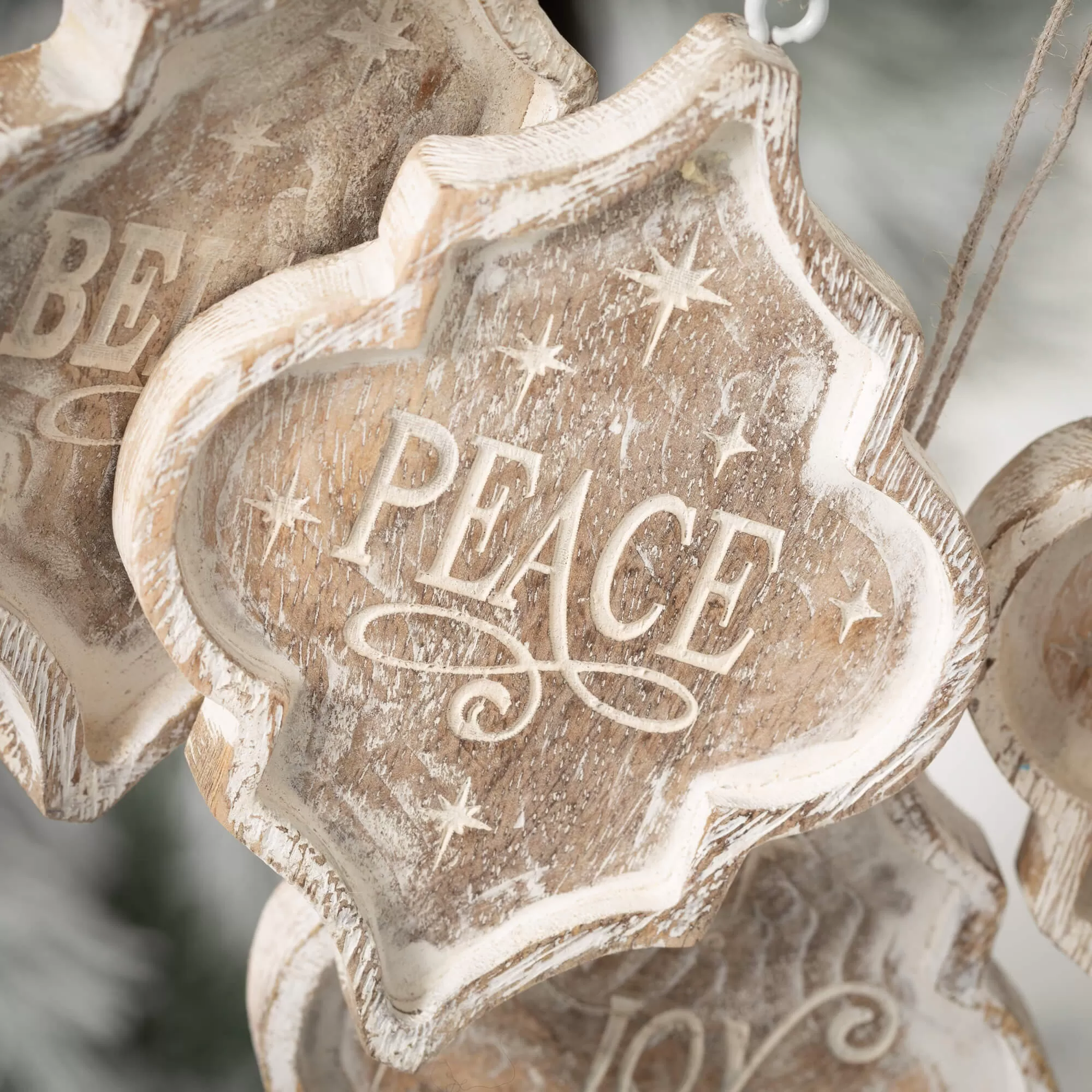 Holiday Text Wood Ornaments 4