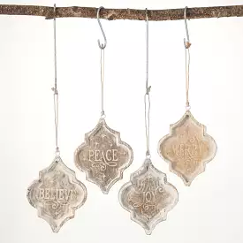 Holiday Text Wood Ornaments 4