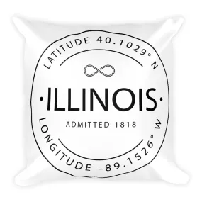 Illinois - Throw Pillow - Latitude & Longitude