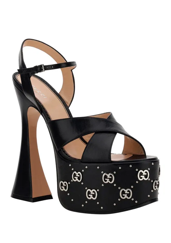 Interlocking G Studs Sandal - Black