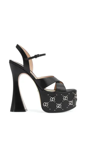 Interlocking G Studs Sandal - Black