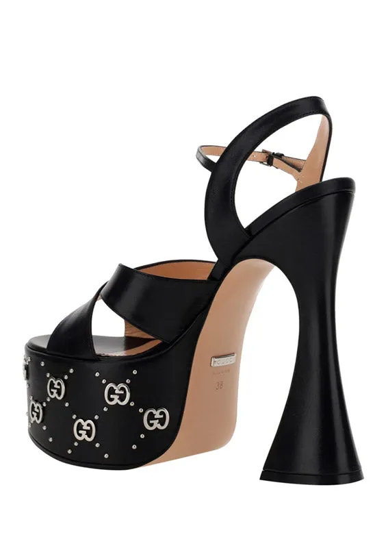 Interlocking G Studs Sandal - Black