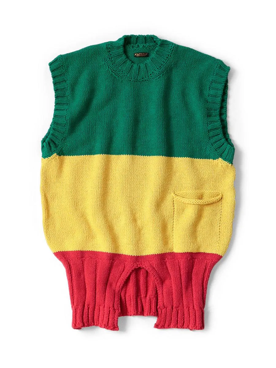 Kapital 3G cotton knit raster vest